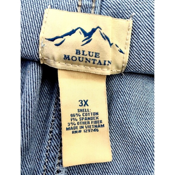 Blue Mountaiin Blue Jean Overalls Big Tall Men 3X Distressed Western Chore Work - Picture 12 of 15